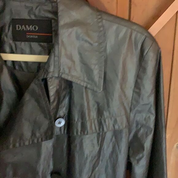 Damo Donna dark grey double breasted maxi trench coat - Picture 11 of 11